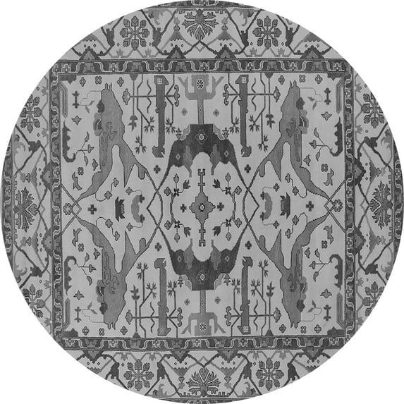 Ahgly Company Indoor Round Oriental Gray Industrial Area Rugs, 8' Round
