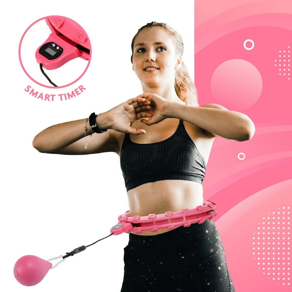 Hula Hoop Fitness Gear w/counter - Abs Workout, Weight Loss & Burn Fat (Smart Weighted Hula Hoops, Stomach Exercises)