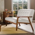 thumbnail image 2 of Allora Faux Leather Tufted Loveseat in White, 2 of 7