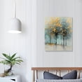 thumbnail image 4 of Canvas Prints Wall Paintings Landscape Forest Trees Hand Painted Nature Wall Art with Gold Metallic Foil Embellishments for Living Room Bedroom Stretched 12*16in/16*20in, 4 of 5