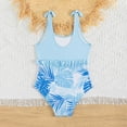 thumbnail image 4 of TOWED22 Girls One Piece Swimsuit Ruffled Straps Bathing Suits Summer Swim Suit Quick Dry Beach Swimwear for Kids 3-10 Years Blue,9-10 Y, 4 of 7