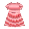 thumbnail image 3 of Hiijoy Baby Girls' Short Sleeve Dress Striped Penguin Embroidery Dress, Sizes 12M-7Y, 3 of 6