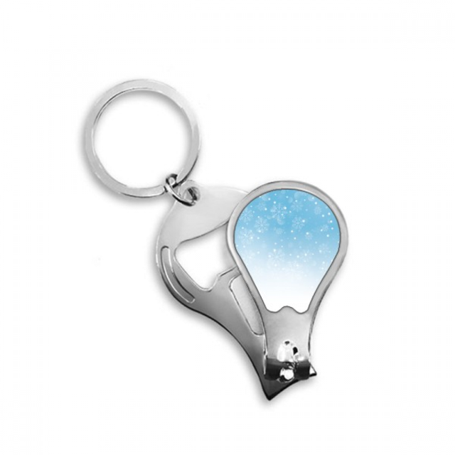 Neige Flocon de Neige Temps Bleu Ciel Ongles Clipper Cutter Ouvre-Clé Chaîne Ciseaux