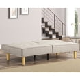 thumbnail image 3 of Dinosisco 67" Futon Sofa Bed, Convertible Sleeper Sofa for Living Room, Beige Linen, 3 of 8