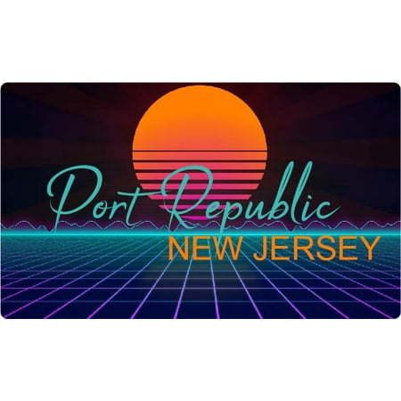

Port Republic New Jersey 4 X 2.25-Inch Fridge Magnet Retro Neon Design