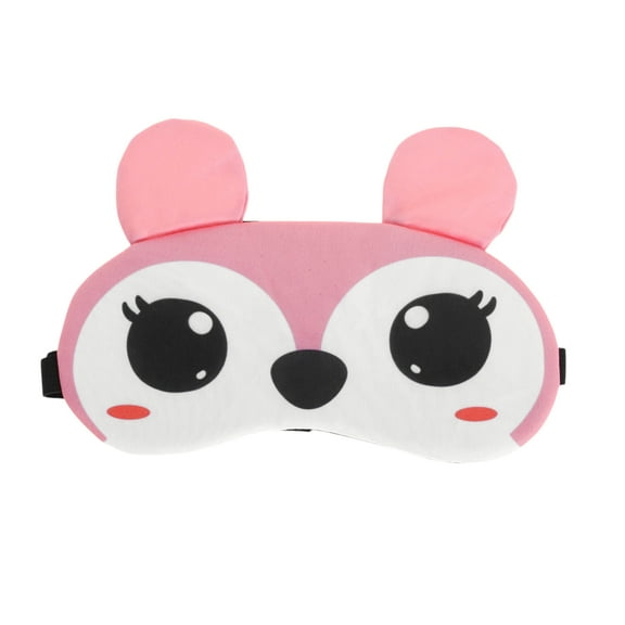 Unique Bargains 1 Pc Portable Cartoon Eye Mask for Home Pink Polyester