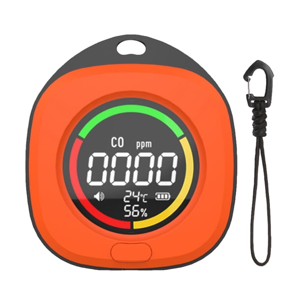 CO Detector Alarma Temperatura Sensor Humedad 3 en 1 Pantalla LCD HD para Exteriores Interiores