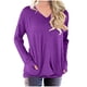 thumbnail image 1 of ICHUANYI Clearance Oversized Tshirts Shirts For Women Solid Workout Sweatshirts Casual Basic Long Sleeve Shirt Classic Crew V-Neck Tops(Purple, M) ICHUANYI WER2023081404092, 1 of 5