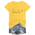 thumbnail image 4 of DHFJKG Women V Neck Top Short Sleeve T Shirt Casual Letter Graphic Tee Crew Neck Daily Wear Comfortable Summer Tshirts Trendy Tops, 4 of 4