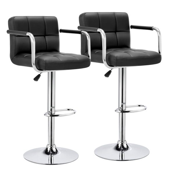 IntimaTe WM Heart Bar Stools/Counter Stools with Arms Set of 2, Modern Swivel Kitchen Breakfast Chair with Backs and Footrest, Height Adjustable