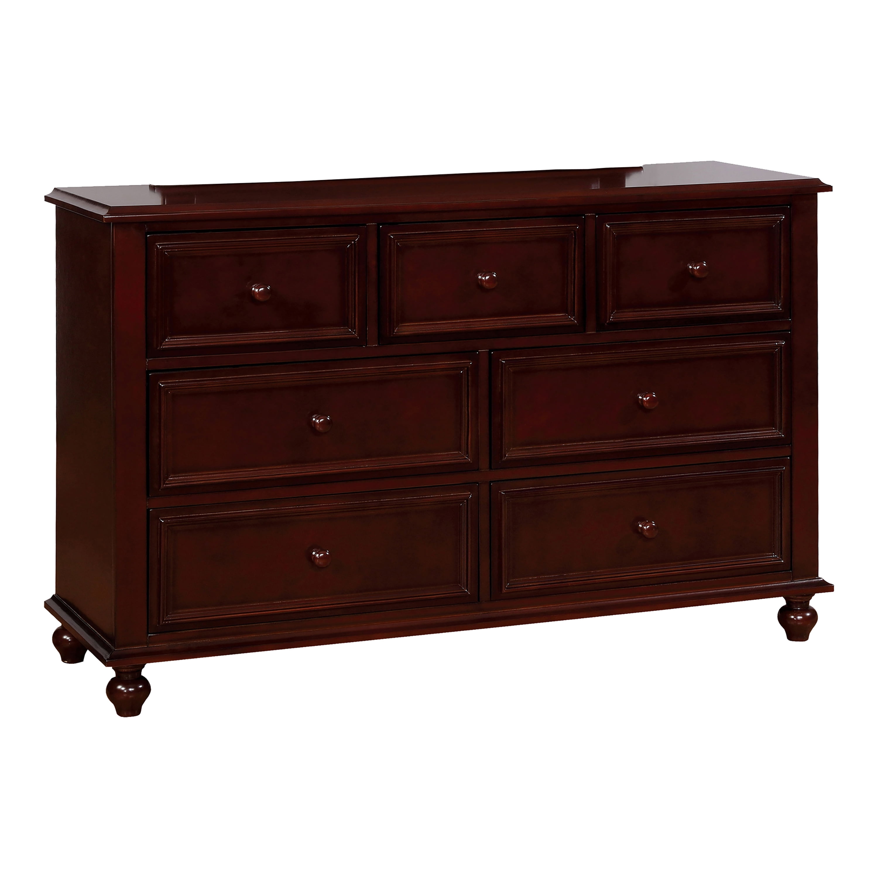 Furniture of America Oscar 7-Drawer Wood Walnut Kids Dresser with Mirror