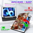 thumbnail image 6 of Gemfits Case for iPad 7/8/9 - Flexible Soft TPU Stand Back Cover with Pencil Holder, Auto Sleep/Wake, Floral-Mushroom, 6 of 6