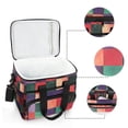 thumbnail image 6 of FORMRS Insulated Cooler Bag 24 Cans Capacity Soft Leakproof Lunch Box with Side Pockets, Red and Purple Plaid Pattern, 6 of 7