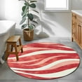 thumbnail image 4 of Red Wave Area Rug, Abstract Washable Large Circle Carpet, Non Slip Round Rug for Living Room/Bedroom/Dining Room/Home Office/Dorm, 4 of 9