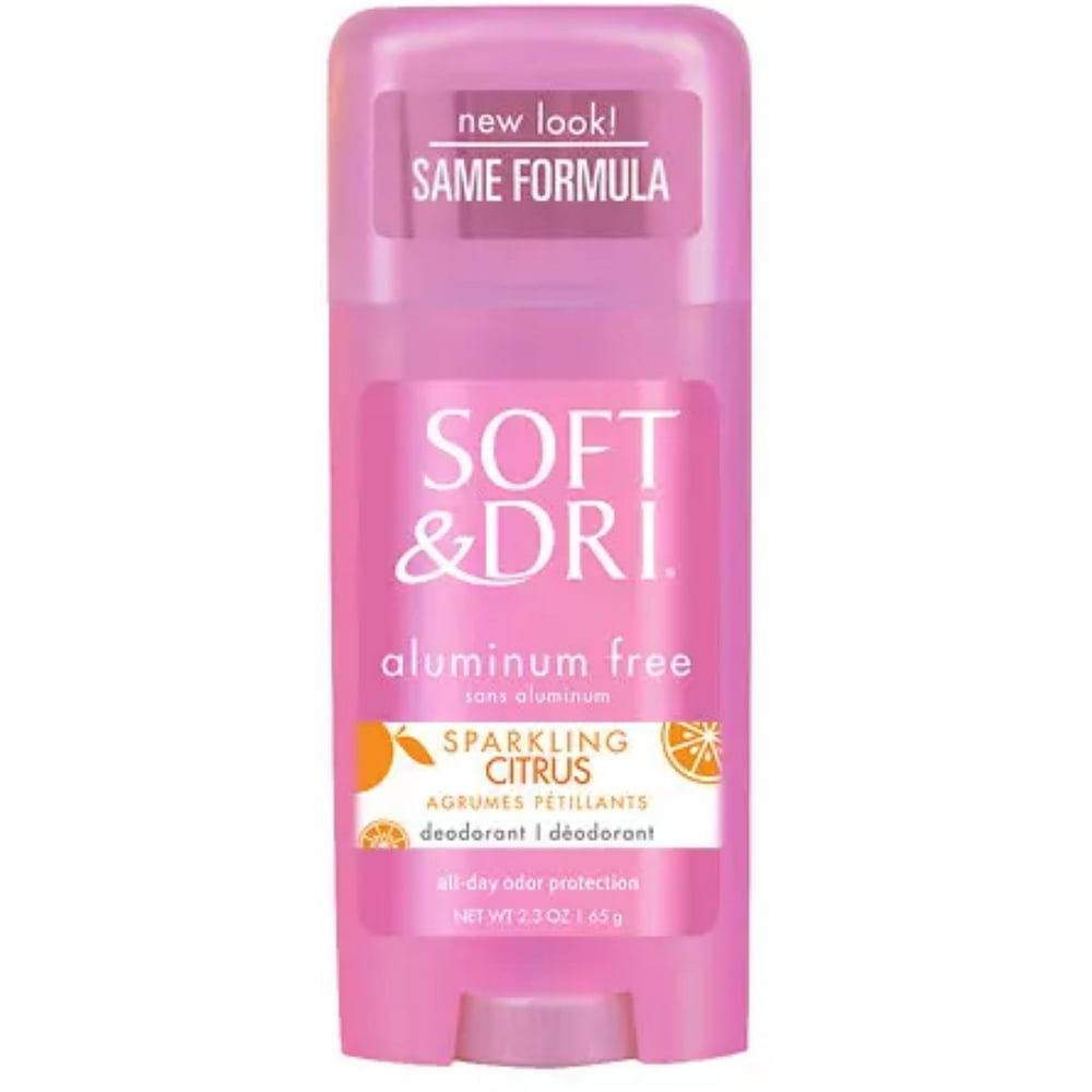 Soft & Dri Aluminum Free Solid Deodorant, Sparkling Citrus 2.3 oz (Pack