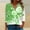 Green, variant on WXLWZYWL Women's Fashion Printed T-shirt 3/4 Sleeves Blouse V-Neck Casual Tops