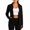 thumbnail image 3 of Womens Running Jackets Slim Fit Athletic Jackets Workout Full Zip Up Yoga Top with Pockets and Thumb Holes, 3 of 6