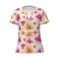 thumbnail image 3 of Naloa Watermelon Print T-Shirts Short Sleeve V Neck Tees for Women Fashion Tops Trendy Lightweight Soft Casual Summer Outfits Clothes, 3 of 5