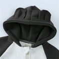thumbnail image 5 of Unisex Long Sleeve Zipper Jumpsuit with Bear Ears Hood Lined Warm Romper Outfit for Boys and Girls, 5 of 8