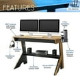 thumbnail image 3 of Techni Mobili Home Office Computer Writing Desk with  Two Cupholders and Headphone Hook, Pine, 3 of 14