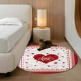 thumbnail image 3 of Round Rugs 3.3 Ft, Red Valentine's Day Non Slip Area Rugs for Kitchen Bedroom Entryway, Love Heart Romantic Valentines Washable Carpet Runner Rug Floor Mats for Bedroom Home Decor, 3 of 9