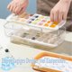 thumbnail image 4 of Bandeja de silicona para cubitos de hielo con tapa, caja para moldes para cubitos de hielo, molde para cubitos de hielo Anyingkai, bandejas para cubitos de hielo con tapa, bandeja para cubitos de hielo reutilizable, molde para cubitos de hielo de silicona, sin BPA (amarillo) JM, 4 of 5
