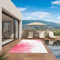 thumbnail image 3 of Pink Flower Outdoor Rug for Patio/Deck/Porch, Non-Slip Large Area Rug 5 x 8 Ft, Boho Modern Floral Abstract Ombre Leaf White Indoor Outdoor Rugs Washable Area Rugs, Camping Rug Carpet Runner, 3 of 8