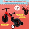 thumbnail image 5 of Trendix 6 in 1 Balance Bicycle with Training Wheels & Pedals, Foldable Toddler Bike with Push Handle, Balance Bike with Brakes & Kickstand, 5 of 9