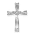 thumbnail image 3 of 14K White Gold Plated AA Diamond Cross Pendant, 3 of 5