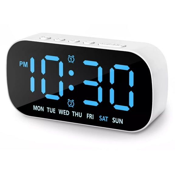 FungLam Electric Digital Alarm Clock, LED Large Display Battery Backup Snooze,Easy to Use with Simple Operation for Seniors & Visually Impaired