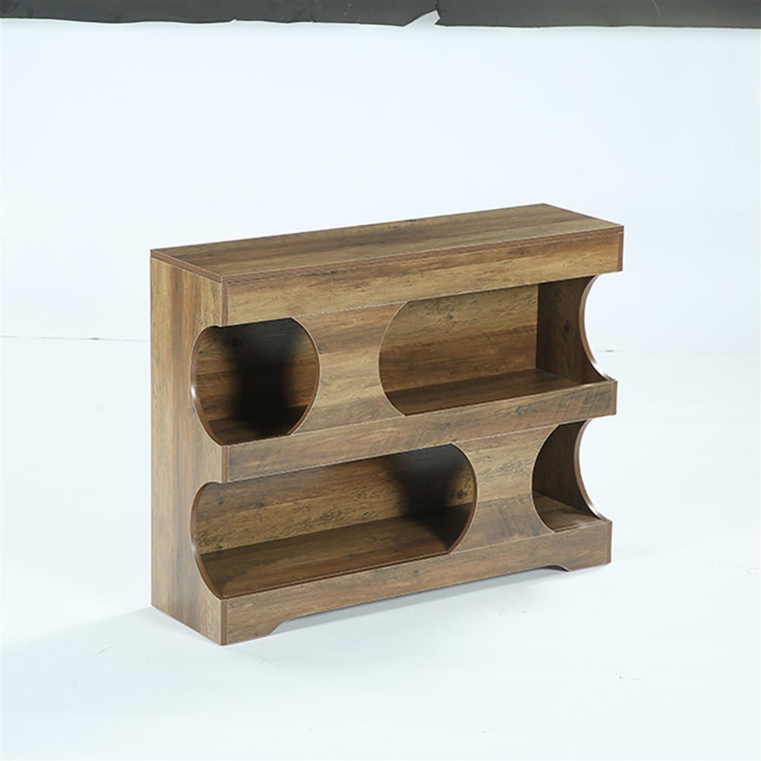 Demi Bonn 41" Console Table, Farmhouse Entryway Table Sofa Table with 3-Tier Shelves for Hallway, Bedroom, Living Room, Brown