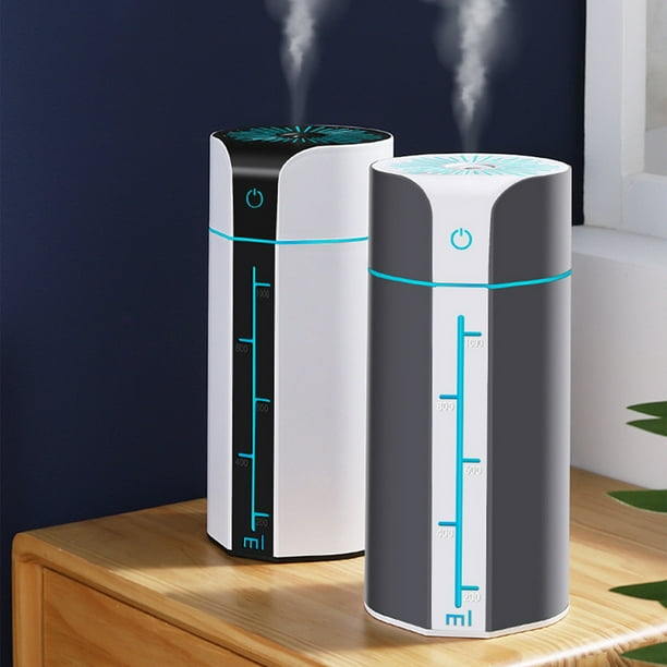 Humidificador de niebla fría 1000ML, humidificador pequeño y silencioso para mesilla de noche del dormitorio con apagado automático, luz nocturna LED, alimentado por USB, temporizador 4H/9H, diseño