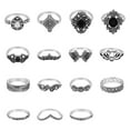 thumbnail image 4 of 15pcs Girls Bohemian Retro Flower Ring Female Antique Rings Jewelry Hand Ornament Holiday Gift, 4 of 9