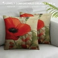 thumbnail image 3 of HENGT  Flower Pillow,Home Decorative Throw Pillow Cover Red Poppy Flower Beige Floral Waist Lumbar Throw Pillow case Cushion Cover Sofa Home Decorative, 3 of 5