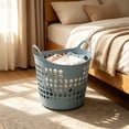 thumbnail image 6 of Twfbrm Plastic Laundry Basket, 12x16 Inch Portable Breathable Laundry Hamper with Handles, Ventilation Durable Storage Container Organizer for Bedroom, Apartment, Dorm, Home, Laundry Room, 6 of 6
