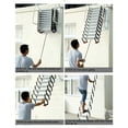thumbnail image 6 of SHZICMY 12-Step Folding Ladder Wall Mounted Loft Stairs Attic Ladder Telescopic Al-Mg alloy Black White 882lb, 6 of 12