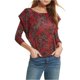 thumbnail image 2 of Free People Womens People Dock Street Knit Blusa, Rojo, Mediano Free People Tejer, 2 of 2