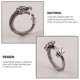 thumbnail image 4 of Guardurnaity Anillos ajustables Modelado de moda Pareja Estilo vintage Anillo de amistad de bucle abierto Aleación popular Suministro de joyería Vacaciones Ropa, zapatos y accesorios Miscelánea Guardurnaity AP011099-00B, 4 of 6