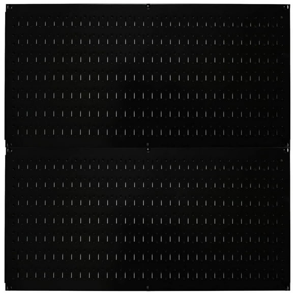 Organisateur de Garage Horizontal à Panneau Perforé 32 Pouces x 16 Pouces, Noir (2 Pack)