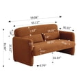 thumbnail image 5 of MAYEERTY Modern Lamb Fabric Loveseat Sofa Solid Wood Frame Toss Pillow Included, 5 of 8