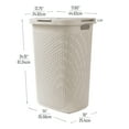thumbnail image 4 of Mind Reader 60L Slim Laundry Hamper Clothes Basket, Lid, Plastic, 17.65"L x 13.75"W x 24.15"H, Ivory, 4 of 9