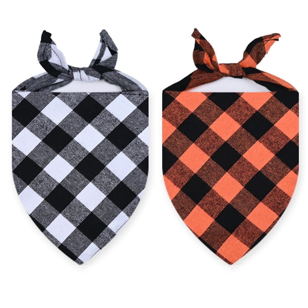 2 piezas Toalla para saliva para mascotas Babero a cuadros Babero para perros y gatos Toallita grande para perros MFZFUKR CPB-US-FXT56-4