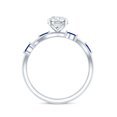 thumbnail image 2 of Lab Grown Diamond Designer Engagement Ring with Sapphire, 14K White Gold, US 11.00, 2 of 8