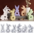 thumbnail image 2 of Naierhg Easter Bunny Candle Silicone Mold Hollow Love Heart Non-stick DIY Homemade Aromatherapy Scented Candle Decoration Gypsum Epoxy Resin Casting Mould F, 2 of 8