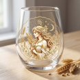 thumbnail image 2 of SLYNSHome Stemless Wine Glass With Vintage Embroidery Style, Astrology Horoscope Printed Glass Cup,Drinkware Gift For Home Bar, 2 of 7