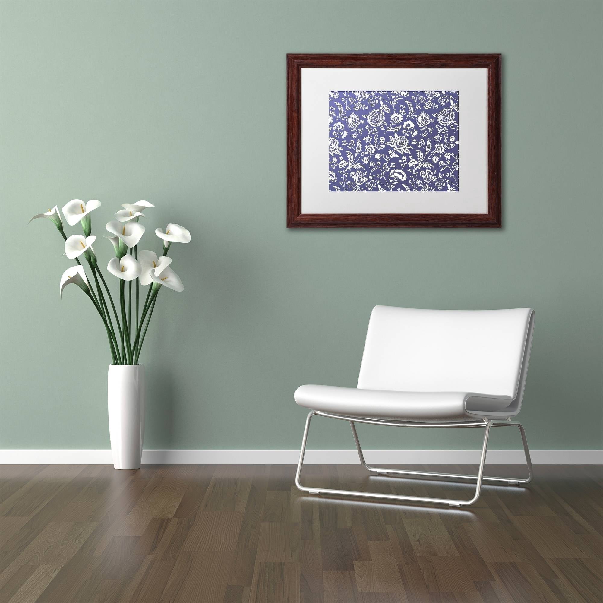 Trademark Fine Art "Toile Fabrics X" Canvas Art by Color Bakery White Matte, Wood Frame