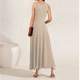 thumbnail image 4 of Jjayotai Women Cocktail Formal Dresses, Sleeveless Cross Neck Sling Long Dress, Spring Wedding Guest Halter High Low Party Dress, Maxi Dresses for Women 2025 Beige~ M, 4 of 6