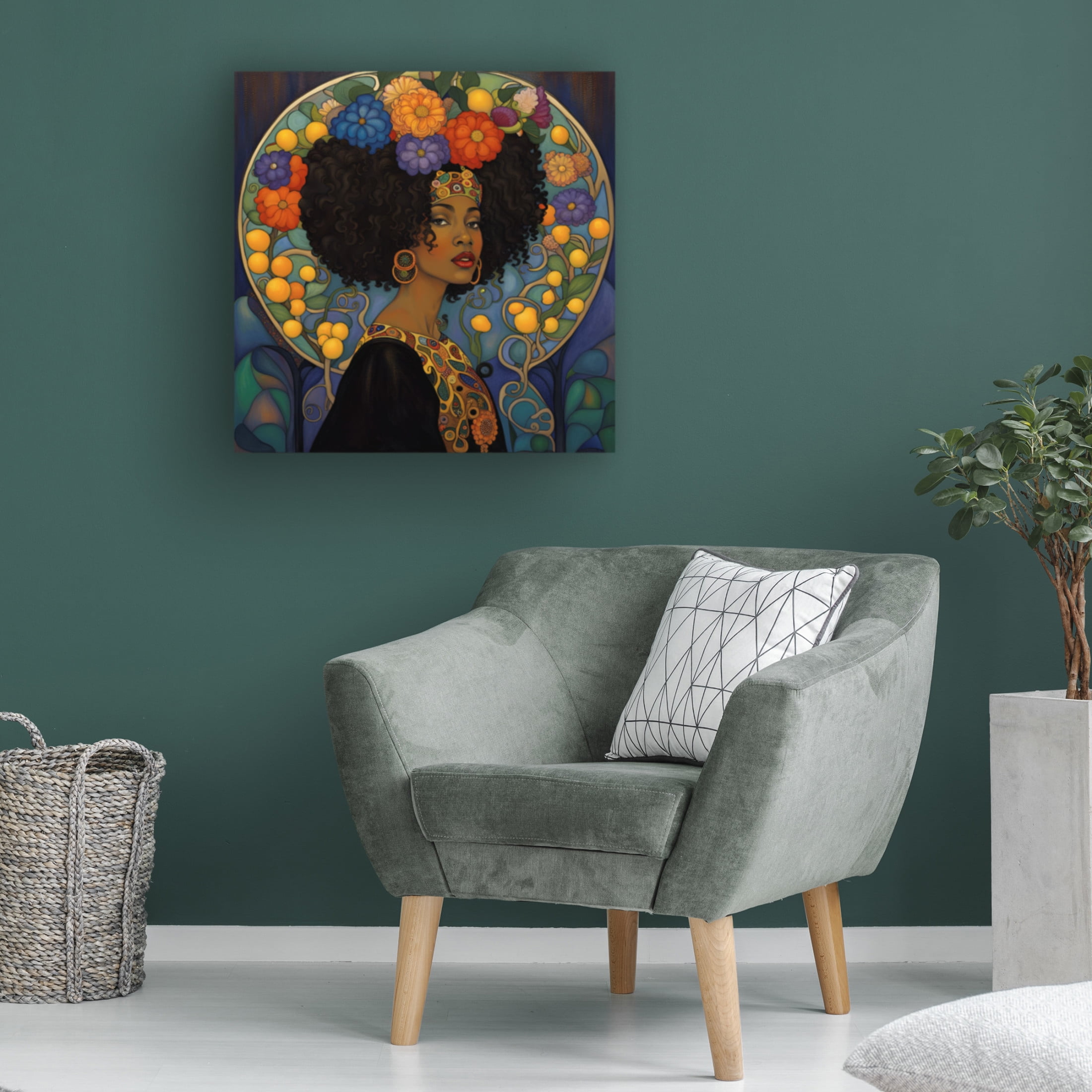 Canvas Wall Art - Tina Lavoie 'Art Nouveau Beauty VI' Wall Art for Living Room, Bedroom, or Office Décor by Trademark Fine Art - 35 x 35 Inches