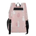 thumbnail image 3 of PVC Transparent Backpacks Clear Backpack for Travel and Outings Cute Bunnies and Pink Eggs, 3 of 7