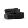 thumbnail image 2 of Furniture of America Faux Leather Judson Loveseat with Console , Black, 2 of 8